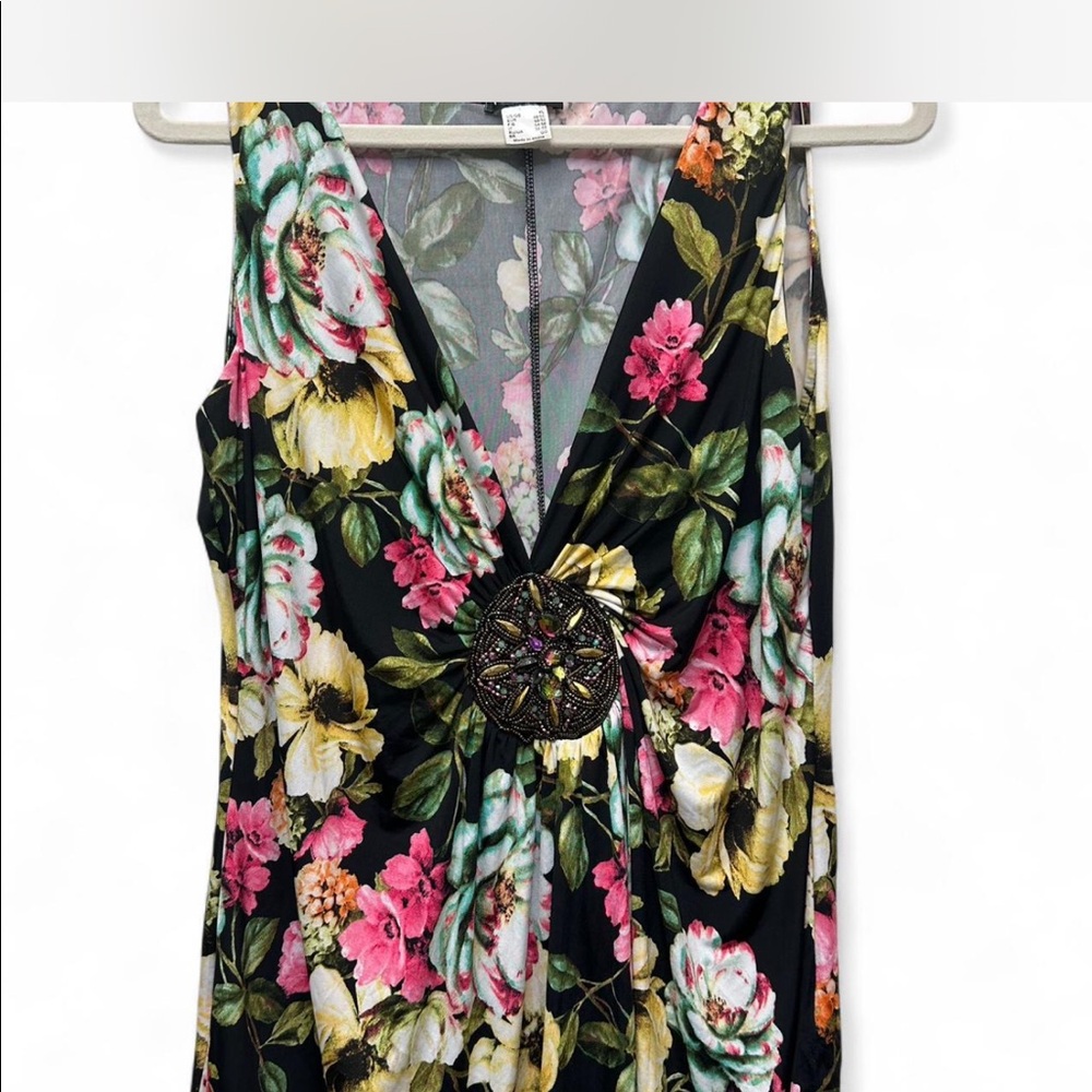 Floral V Neck with Embellishments